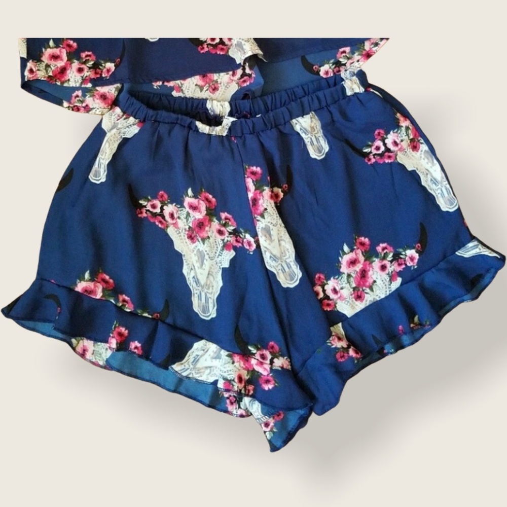 2pc PEACH LOVE Desert Skull Ruffle Set! - Picture 6 of 15